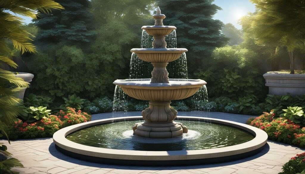 Customized Fountain in Garden Setting