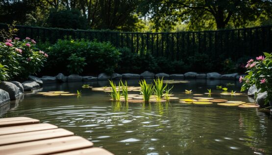 backyard pond installation