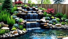backyard waterfall building