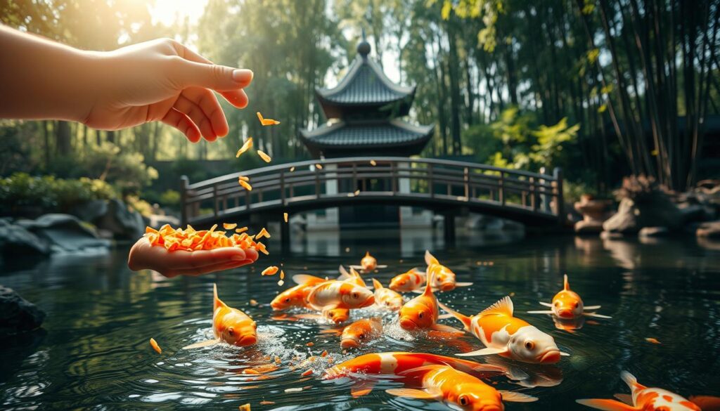 feeding fish