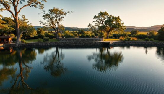 large pond installation