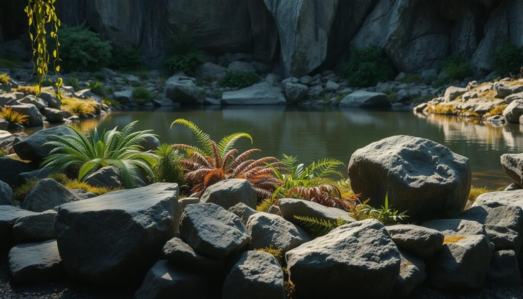 natural stone landscaping for ponds