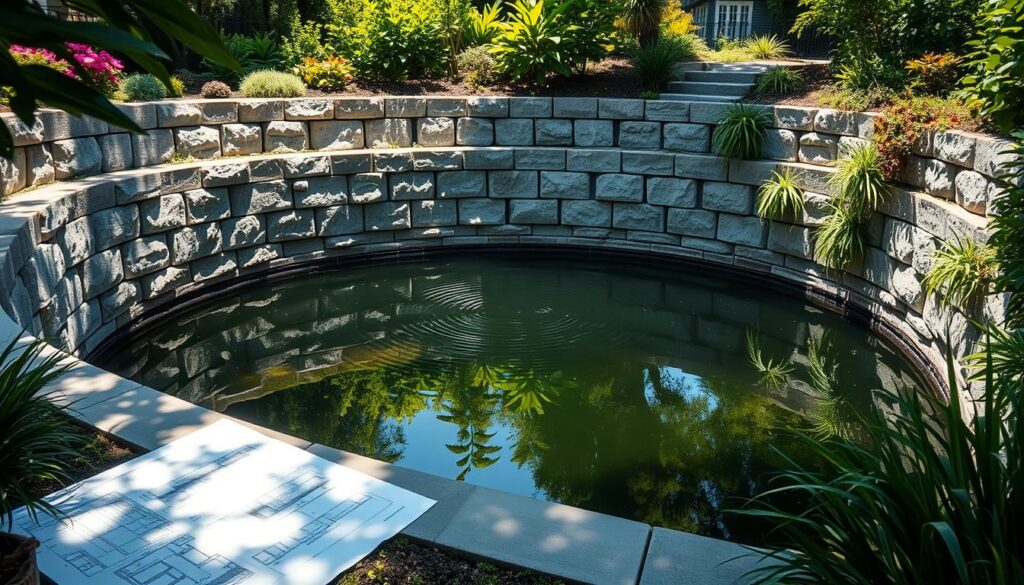 permits retaining wall pond