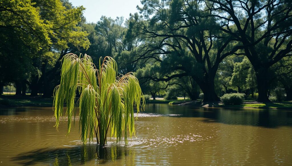 pond shade trees