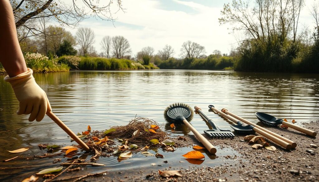 spring pond cleaning