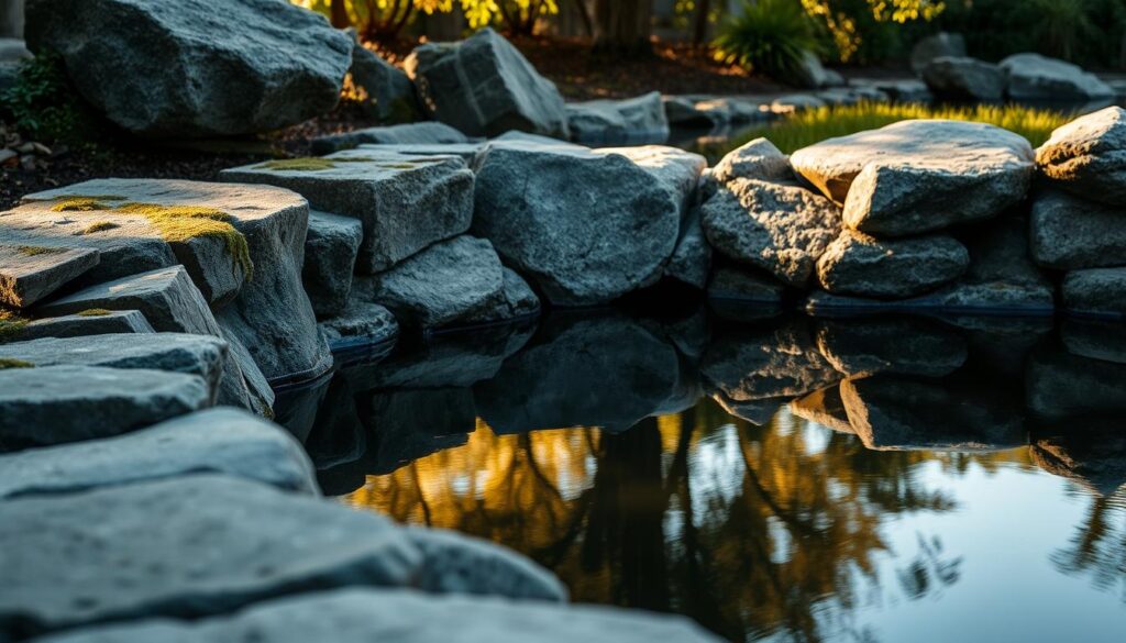 stone pond edges